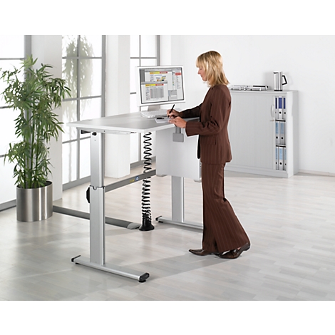 Schreibtisch Standard, C-Fuß, Rechteck, elektrisch höhenverstellbar, T 800  x H 725-1185 mm, diverse Breiten & diverse Dekore günstig kaufen