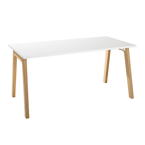 Schreibtisch Start Up Wood, Rechteck, A-FuÃ, B 1600 x T 800 x H 735 mm, weiÃ/Holzoptik, versch. AusfÃ¼hrungen lieferbar