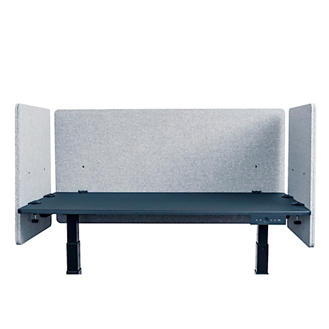 Schreibtisch-Trennwand Luxor, für Plattenstärke bis 40 mm, Klammerbefestigung, ca. 6 kg, B 1200 x T 20 x H 600 mm, recycelte Materialien, hellgrau
