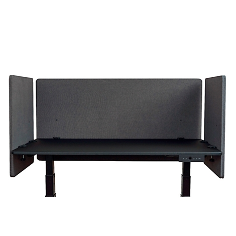 Schreibtisch-Trennwand Luxor, für Plattenstärke bis 40 mm, Klammerbefestigung, ca. 6 kg, B 1200 x T 20 x H 600 mm, recycelte Materialien, schiefergrau
