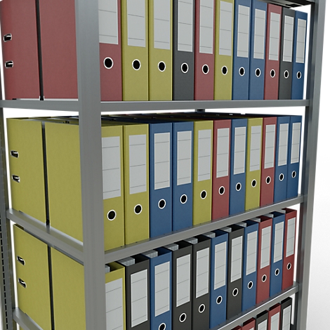 Schulte Lagertechnik MultiPlus150 klemloze kantoorstelling, basisrek, 6 legborden, zonder middenaanslag, B 1000 x D 600 x H 2000 mm, zilvergrijs/verzinkt