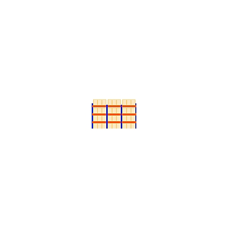 Schulte Lagertechnik Palettenregal, Grundregal, B 8444 x T 1100 x H 3000 mm, 4 Ebenen, Palettengewicht bis 500 kg, Feldlast 6630 kg, blau/orange