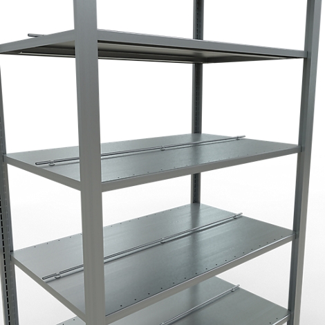 Schulte Lagertechnik Rayonnage de bureau emboîtable MultiPlus150, rayonnage de base, 7 tablettes, avec butée centrale, L 1000 x P 600 x H 2300 mm, gris argenté/galvanisé