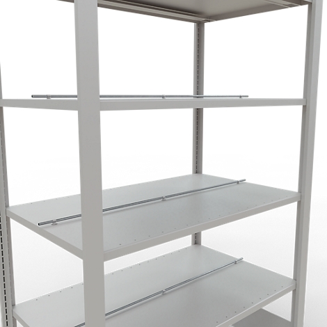 Schulte Lagertechnik Rayonnage de bureau modulaire MultiPlus150, rayonnage de base, 6 tablettes, avec butée centrale, L 1000 x P 600 x H 2000 mm, gris clair RAL 7035