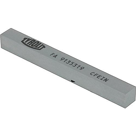 Grijze, prismavormige slijpsteen met bedrijfslogo, opschrift "FA 9135319 CFEIN".