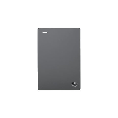 Disque dur externe gris foncé avec le logo Seagate et un trait blanc en haut.