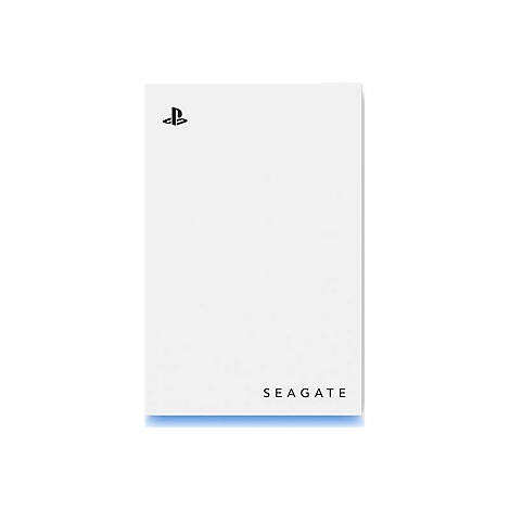 Appareil de stockage blanc avec le logo PlayStation et l'inscription SEAGATE.