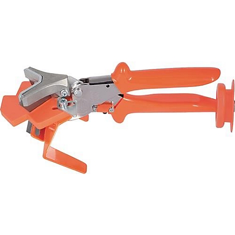Wijnrankentang. Oranje handgrepen, zilveren snijkop.