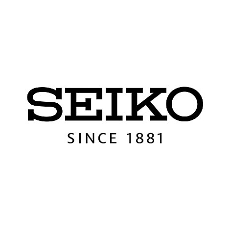 Schwarz-weiß Logo von Seiko. Schriftzug SEIKO, darunter: SINCE 1881.