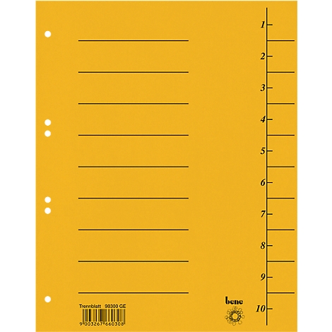 Yellow divider with horizontal lines and a vertical scale from 1 to 10.