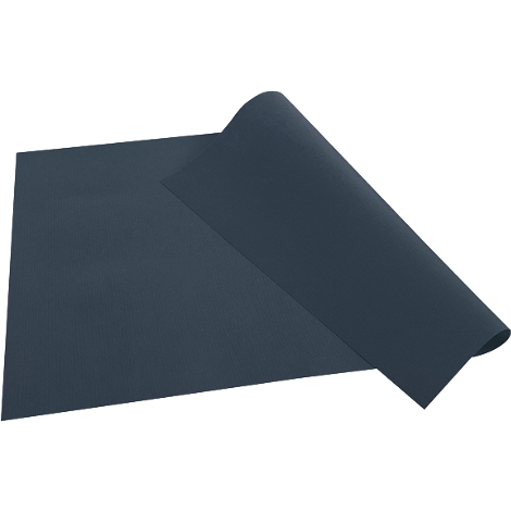 Papier bleu, partiellement roulé.