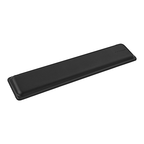 Schwarze, rechteckige Tastatur-Handballenauflage vor weißem Hintergrund mit Sharkoon-Logo.