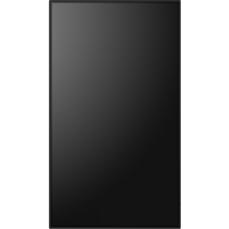 Rechteckiger Bildschirm mit schwarzem Display und schmalem, dunklem Rahmen im Hochformat.