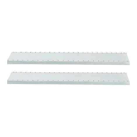 Two metal plates with rivets. The plates are rectangular and slightly beveled. They are shown on a white background.