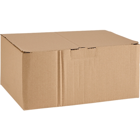 Brown cardboard box. The lid is closed.