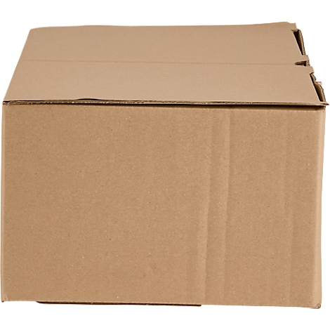 A rectangular brown cardboard box with closed flaps. The edges are clearly visible.