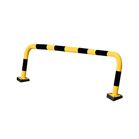 Yellow and black barrier; U-shaped, with black feet.