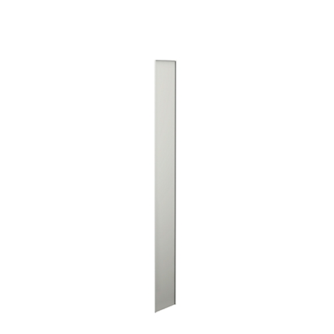 Grey, narrow, rectangular element. It is upright and positioned against a white background.