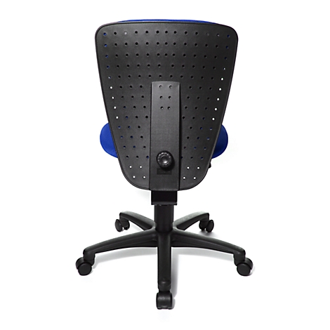 Siège de bureau pour enfant Topstar High S'cool, sans accoudoirs, assise galbée, dossier en maille 3D, bleu/noir