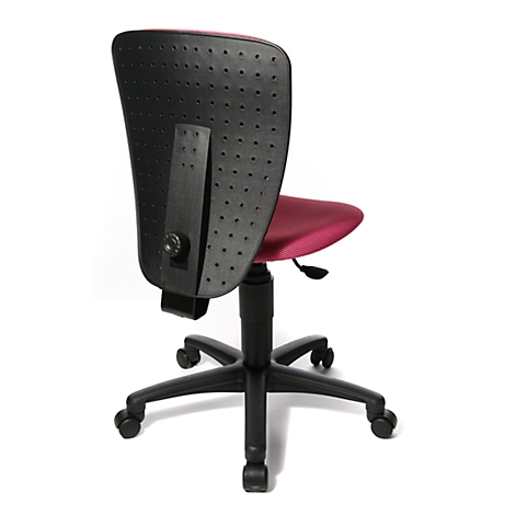 Siège de bureau pour enfant Topstar High S'cool, sans accoudoirs, assise galbée, dossier en maille 3D, rose/noir