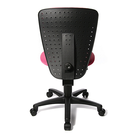 Siège de bureau pour enfant Topstar High S'cool, sans accoudoirs, assise galbée, dossier en maille 3D, rose/noir