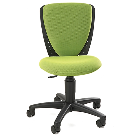 Siège de bureau pour enfant Topstar High S'cool, sans accoudoirs, assise galbée, dossier en maille 3D, vert/noir