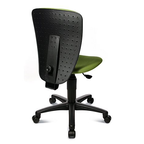 Siège de bureau pour enfant Topstar High S'cool, sans accoudoirs, assise galbée, dossier en maille 3D, vert/noir