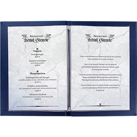 Sigel dubbele transparante vakken, A4 formaat, voor menukaartmappen met rubberband, kunststof, transparant, 10 stuks