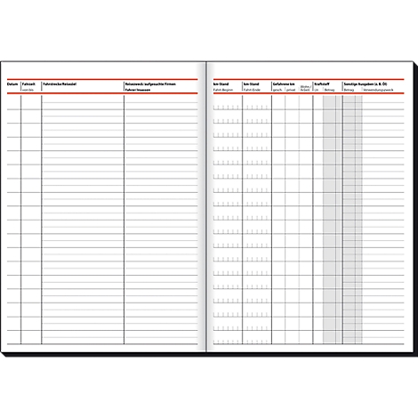 Fahrtenbuch für PKW + LKW A5 hoch 32 Blatt Sigel 514