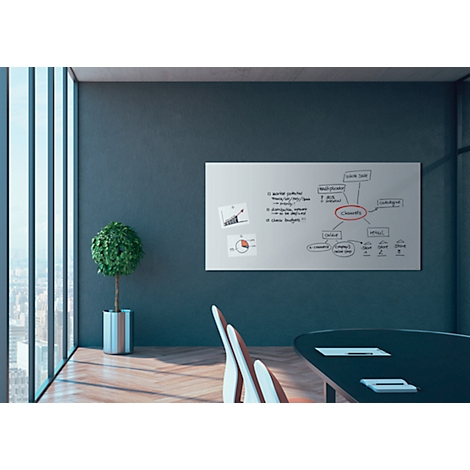 SIGEL Glas-Whiteboard Artverum, matt, super-weiß, magnethaftend, 2000 x 1000 mm + 2 Neodym-Magnete