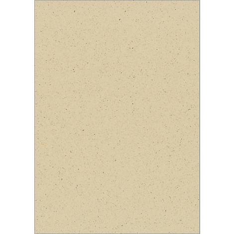 Beigefarbene, leicht körnige Oberfläche mit feiner Textur. Der Farbton ist einheitlich, die Kanten sind leicht abgesetzt.