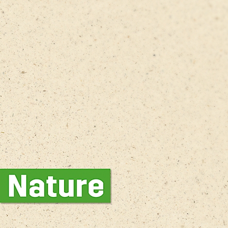 Dalle de pierre beige avec champ de texte "Nature".