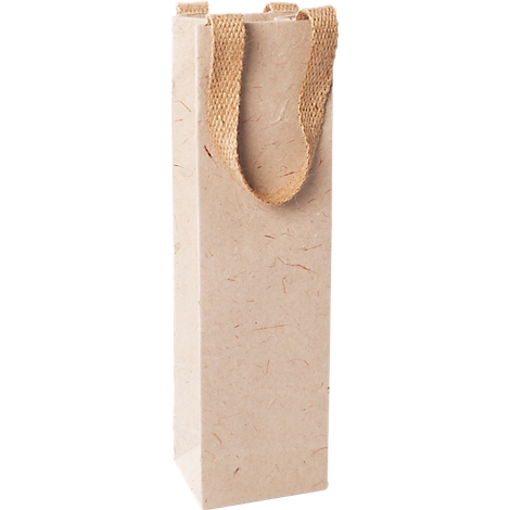 Sigel Sac pour bouteilles Natural Red Coco, taille S, avec fond et larges poignées en jute, L 80 x l 100 x H 355 mm, papier en fibres de jute, beige, 5 pièces