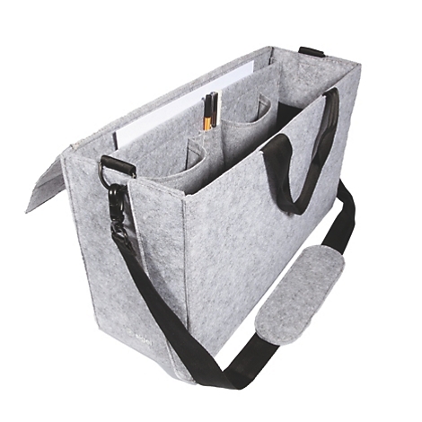 Sigel sacoche pour ordinateur portable Desk Sharing Bag Workspace M/L, pour 1 ordinateur portable jusqu'à 16″, feutre synthétique, gris clair