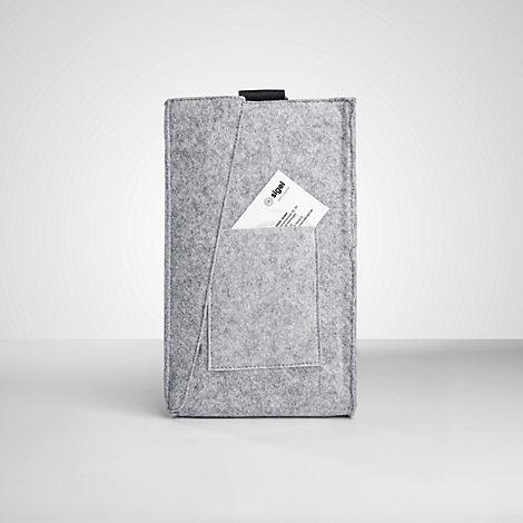 Sigel sacoche pour ordinateur portable Desk Sharing Bag Workspace M/L, pour 1 ordinateur portable jusqu'à 16″, feutre synthétique, gris clair