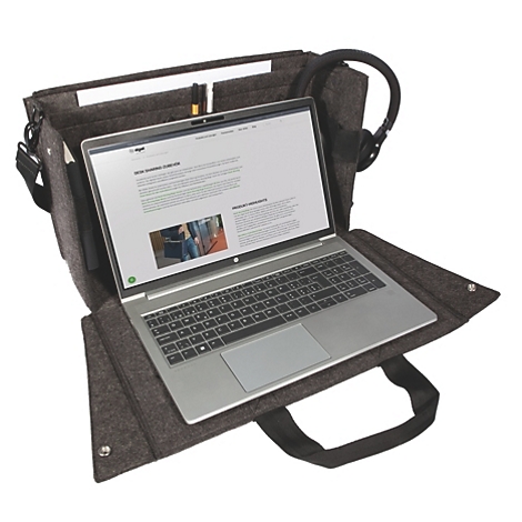 Sigel sacoche pour ordinateur portable Desk Sharing Bag Workspace M/L, pour 1 ordinateur portable jusqu'à 16″, feutre synthétique, gris foncé
