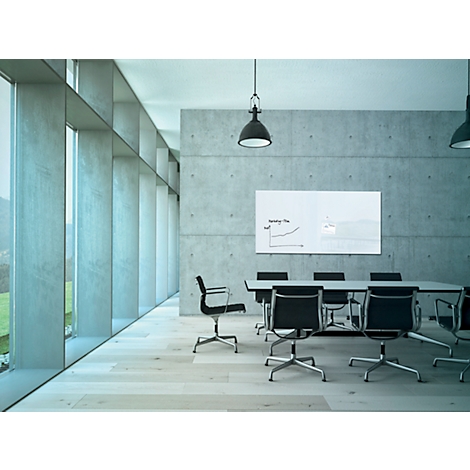 Sigel Tableau blanc en verre Artverum, brillant, super blanc, magnétique, 2000 x 1000 mm + 2 aimants SuperDym