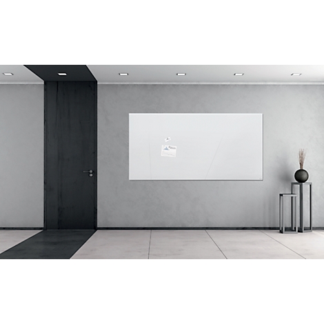 Sigel Tableau blanc en verre Artverum, brillant, super blanc, magnétique, 2000 x 1000 mm + 2 aimants SuperDym
