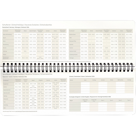 Sigel Tischquerkalender Conceptum 2027, 132 Seiten, 2 Seiten = unten Woche/oben Notizseite, Ringösenbindung, PU-Hardcover, schwarz