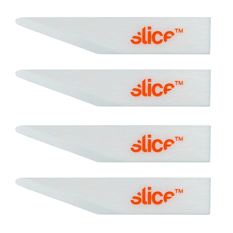 Four white blades with orange "slice" logo.