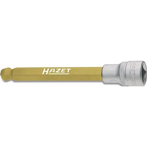 Een gouden HAZET schroevendraaierbit met een zilveren kop.
