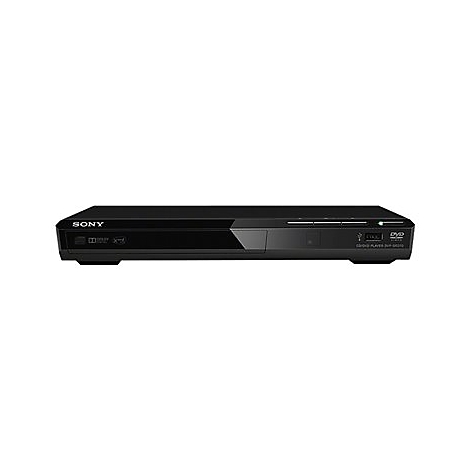 Schwarzer DVD-Player von Sony auf weiÃŸem Hintergrund. Oben rechts: DVD-Logo, daneben ein grÃ¼nes Licht. Auf der Front: Sony-Logo.