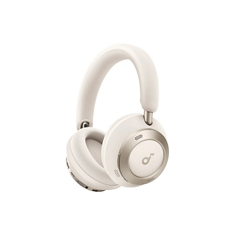 Over-Ear-KopfhÃ¶rer, creme-weiÃŸ mit silbernen Akzenten, auf weiÃŸem Hintergrund. Das Anker-Logo ist deutlich zu sehen.