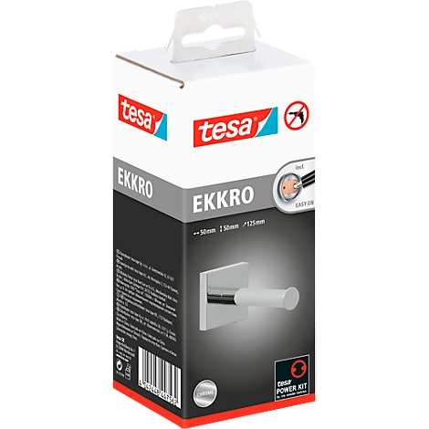 Packaging with a chrome towel holder. Print: tesa, EKKRO.