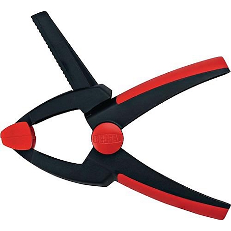 Black and red clamp, for clamping objects. 'IRWIN' is written on the red button.