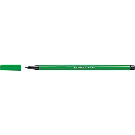 A green marker extends from left to right with text visible on the pen.