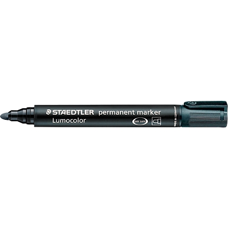 Black Staedtler Lumocolor permanent marker. Inscription: Staedtler permanent marker.