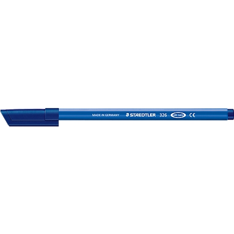 Blue pen with "STAEDTLER 326" written on it, made in Germany.