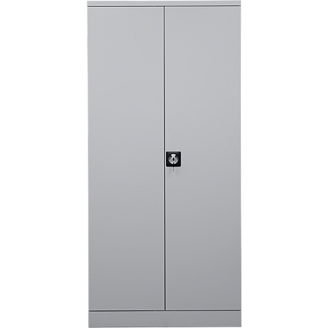 Stahlschrank, B 920 x T 420 x H 1950 mm, lichtgrau RAL 7035, Drehriegelschloss, 4 BÃ¶den