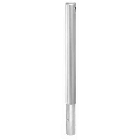Cylindrical, metallic glossy object. At the top there is a small slot or recess.